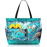 Nebrpio Beach Bags for Women Beach Tote Bag Waterproof Sandproof Large Pool Bags and Totes with Zipper