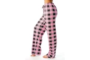 KIKX0DE Classic Plaid Pajama Pants Women Cotton Loose Loungewear Comfy Stretch Drawstring Pj Bottoms Plus Size Sleepwear