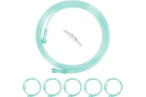 ANSNF 7Ft Oxygen Tubing, Crush Resistant High Flow Oxygen Tubing, 5 Pack Green Oxygen Tubing, Non Kinking Oxygen Tubing with Oxygen Tubing Connector