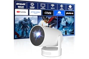 [ Android 14 & Projectors 4K/8K ] Salange Mini Projector with WiFi and Bluetooth 5.4, Short Throw, Built-in Apps, Auto Keysto