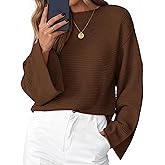 KIRUNDO Oversized Sweaters for Women Ribbed Knit Chunky Long Sleeve Tunic Sweater Pullover Tops Fall Winter Clothing