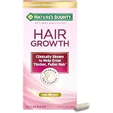 Nature's Bounty Optimal Solutions Hair Growth Vitamin Supplement, 30 Count | Lustriva, 10,000 mcg Biotin plus Silicon &amp; Arginine, 30 Capsules, 1 Per Day, 1 Month Supply