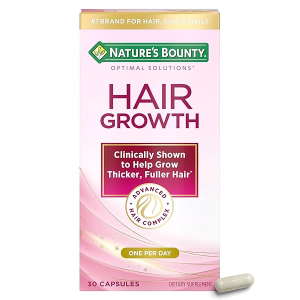 NATURE’S BOUNTY OPTIMAL SOLUTIONS HAIR GROWTH SUPPLEMENT WITH...