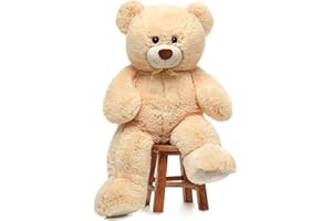 DOLDOA Giant Teddy Bear Soft Stuffed Animals Plush Big Bear Toy for Kids, Girlfriend 36 inch, Beige