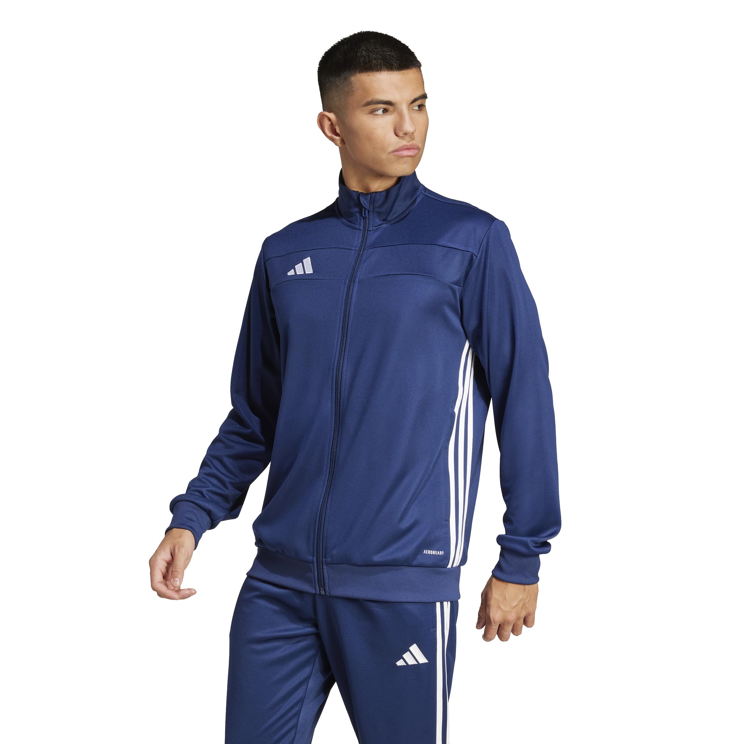 Photo 1 of adidas Men's Tiro 25 Essentials Training Soccer Jacket, Team Navy Blue/White, Large