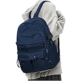 Lendolk Aesthetic School Backpack for Women Men College Backpack With Lots Of Pockets Waterproof Travel Casual Daypack Cute Bookbag For Teens Girls Boys High School Bag(Blue)