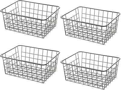 Canasta de Almacenamiento, Juego de 4 Utilidad Cesta cestas estanterías