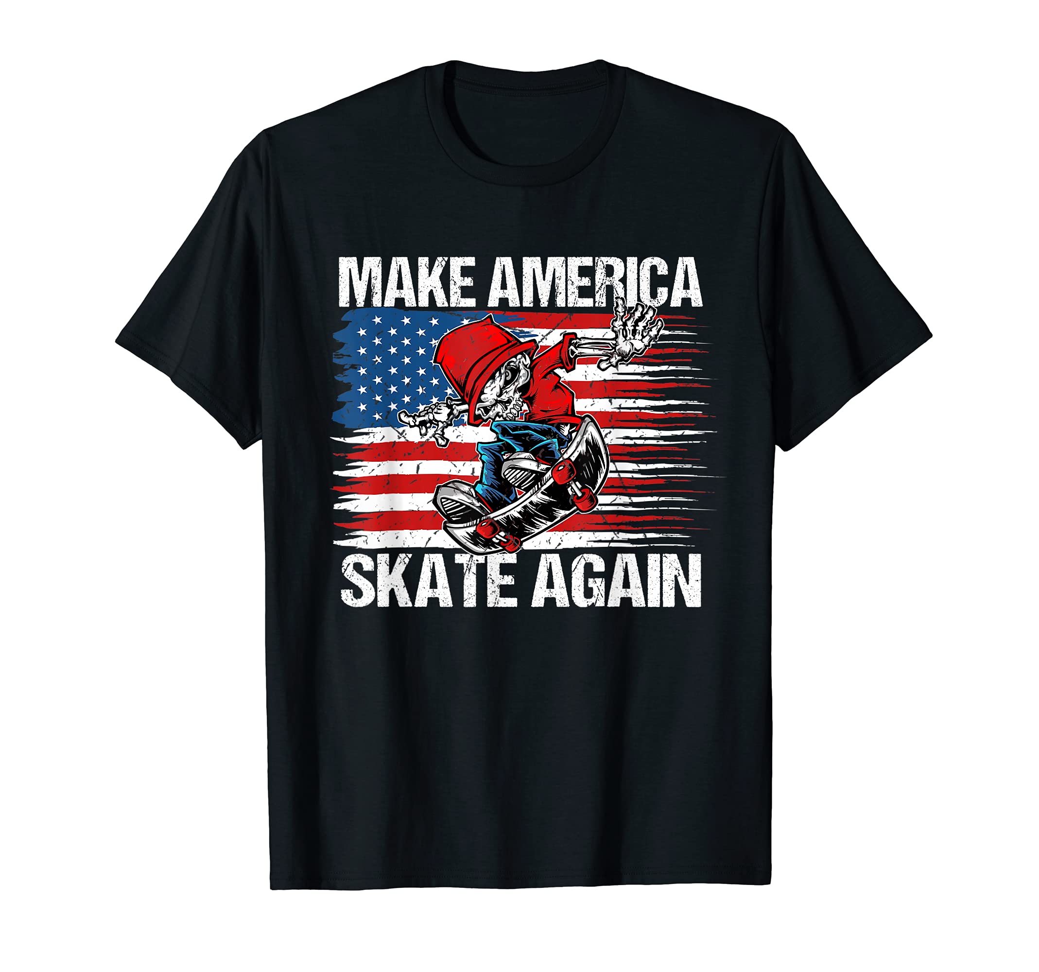 Make America Skate Again Skateboarding Skateboard Flag Gift T-Shirt