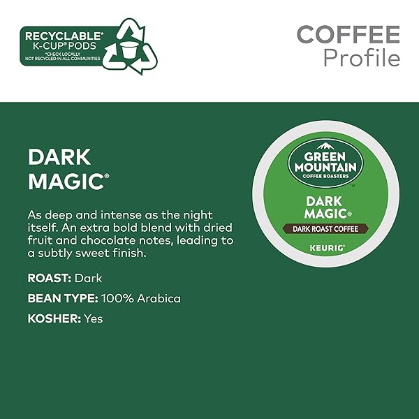 GREEN MOUNTAIN COFFEE DARK MAGIC, KEURIG K-CUPS, 12 COUNT (PACK OF 6)