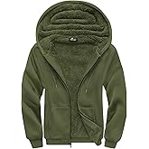 SCODI Hoodies for Men Heavyweight Fleece Sweatshirt - Full Zip Up Thick Sherpa Lined Hooded Sweatshirts