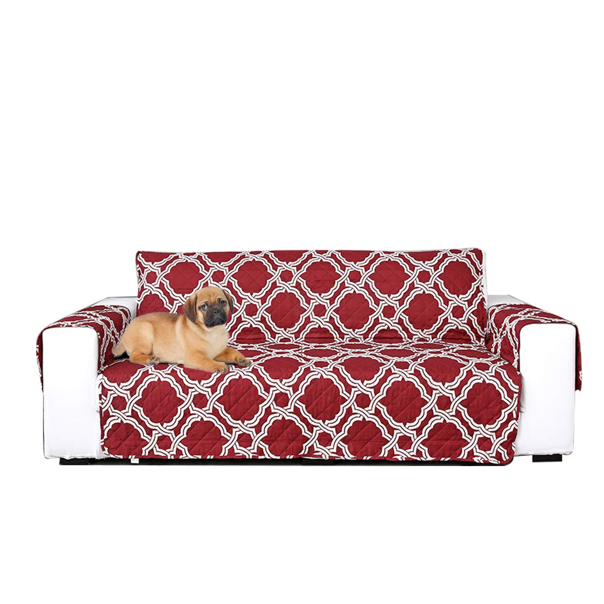 PETCUTE Sofa covers Sofa Slipcovers 1 seater Anti Slip Sofa Protector armchair covers Luxury Furniture Protector Sofa covers Red