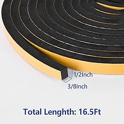 Self Adhesive Foam Tape Weatherstrip 1/2in x 3/8in