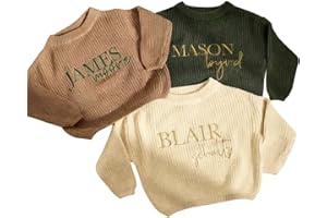 Personalized Baby Knit Sweater,Custom Embroidered Name Sweater for Baby Toddler