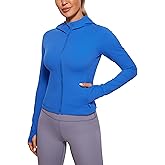 CRZ YOGA Womens Butterluxe Full Zip Workout Hoodie Jackets Slim Fit Hooded Athletic Yoga Lightweight Jacket with Thumb Holes