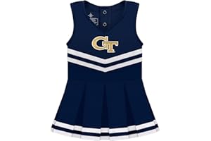 CREATIVE KNITWEAR College Baby NCAA Officially Licensed Cheerleader Bodysuit Dress - Team Logo, Multiple Colors, for Baby Girls - (0-24 Months)