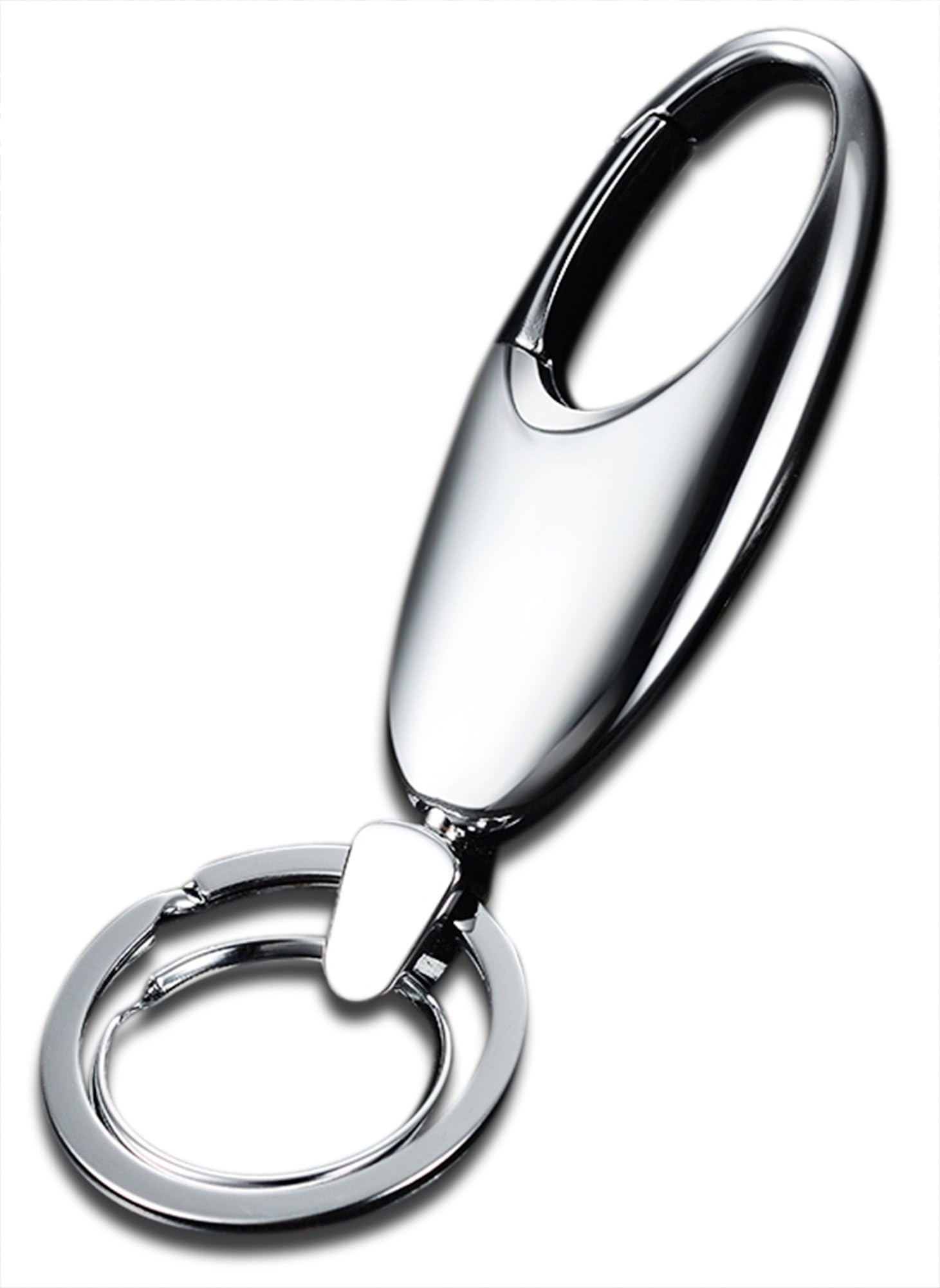 Olivery Keychain with 2 Key Rings, Stainless Steel Key Chain In Exquisite Gift Box, Trendy Chrome, bright silver. The Perfect Combination of Luxury, Power & Elegance - Will Never Rust, Bend or Break!