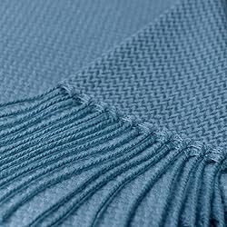 BOURINA Herringbone Two Tone Throw Blanket Faux