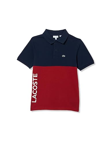 Lacoste Unisex Kids Short Sleeve Color Block Pique Polo Shirt