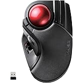 ELECOM HUGE Trackball, 2.4GHz Wireless USB, Index Finger Control, Customizable 8-Button, Large Soft Palm Rest, 52mm Ball, Windows PC Mac (M-HT1DRBK)