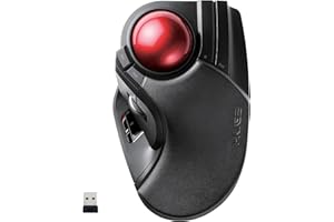 ELECOM HUGE Trackball, 2.4GHz Wireless USB, Index Finger Control, Customizable 8-Button, Large Soft Palm Rest, 52mm Ball, Windows PC Mac (M-HT1DRBK)