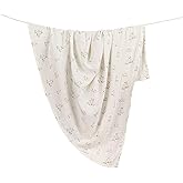 Crane Baby 100% Organic Cotton Bunny Single Baby Swaddle Wrap for Boys and Girls, Gender Neutral Newborn Swaddling Blanket, Baby Registry and Gift, 47 x 47 inches