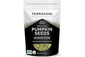 Terrasoul Superfoods Organic Dry-Roasted Salted Pumpkin Seeds (Pepitas), 16oz – Non-GMO, Gluten-Free, Vegan, Keto-Friendly, Shelf-Stable, Resealable Bag
