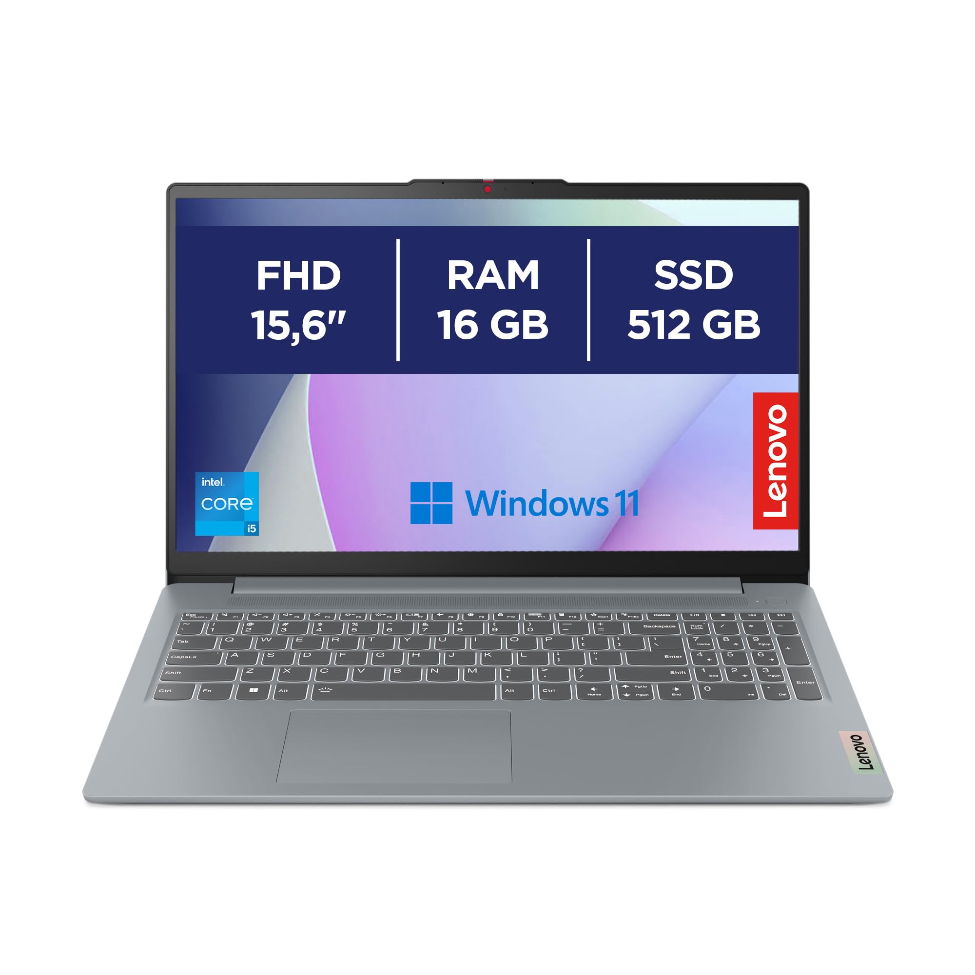 Lenovo IdeaPad Slim 3 Notebook 15,6” FHD (1920x1080), Intel Core i5-12450H, RAM 16GB, 512GB SSD, Grafica Integrata, WiFi 6, Windows 11 Home - Arctic Grey