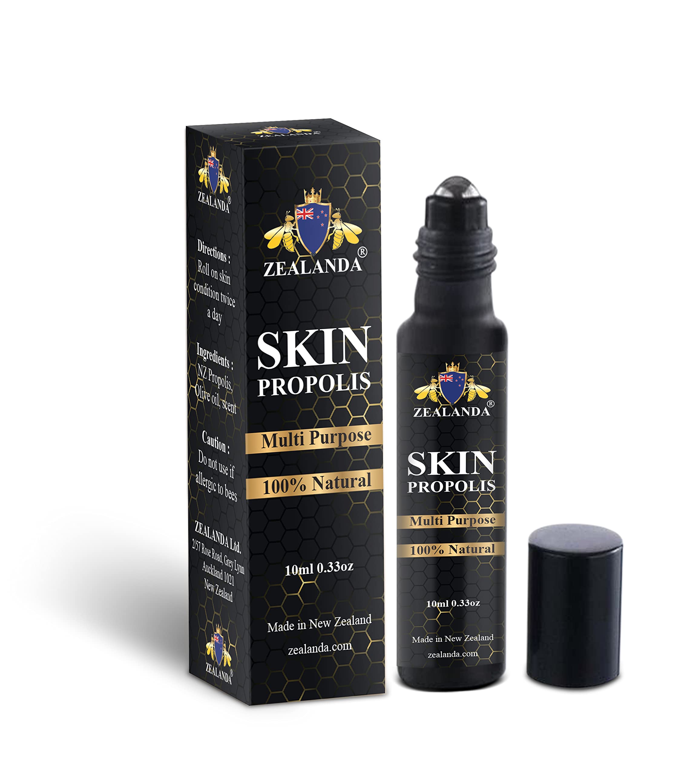 ZEALANDA Skin Propolis, Multi Purpose 100% Natural No Alcohol Treatment for Acne, Pimple, Eczema, Callus, Sunspot,Skin Rash, Insect Bites, Cuts & Wounds. Made & Packed in New Zealand