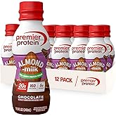 Premier Protein Non-Dairy Plant Based Almondmilk Protein Shake, Chocolate, 20g Protein, 5g Sugar, 11.5 Fl oz, 12 Count