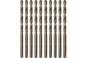 ZNXIMER Cobalt Drill Bit 11/64" Twist Drill Bits, M35 High Speed Steel Jobber Length Drill Bit, 135 Degree Tip for Hard Metal, Stainless Steel, Cast Iron with Index Storage Case, Pack of 10 pcs