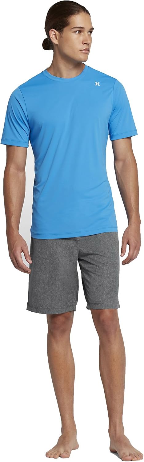 Hurley Men's Quick Dry Icon SS Tee, Light Photo Blue, Small: Clothing