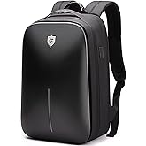 FENRUIEN Gaming Laptop Backpack 15.6 Inch, Expandable Hard Shell Backpack with USB Charging Port, Water Resistant Business Computer Backpack, Black