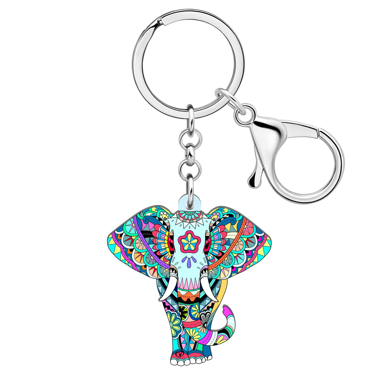 DALANE Acrylic Cute African Elephant Keychains Bag Car Key Ring Elephant Gifts for Women Girls Accessories (Multi)