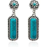 Western Jewelry Turquoise Earrings for Women Silver Western Earrings Country Concert Outfits for Women Cowboy Chic Rodeo Outfit Shirts Dress Accessories