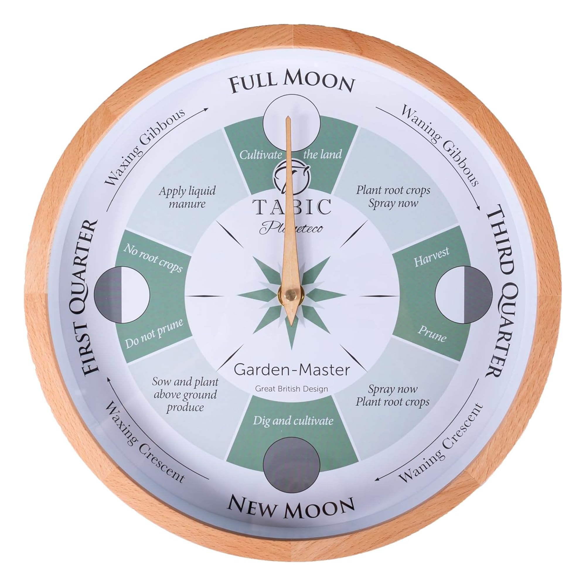 Tabic Planeteco Garden Master - Moon Gardening Clock - farmers almanac and lunar cycle - Essential Gardening Tool for Biodynamic & Organic Gardening - Transform Your Garden - Natural Stain