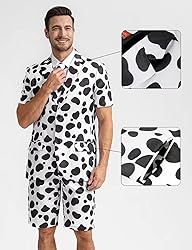 Fashonal Mens Dalmatian Print Costume Suits for