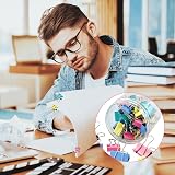HXMJIED 50 Pcs Colored Binder Clips 15/19/25mm Metal Foldback view 4