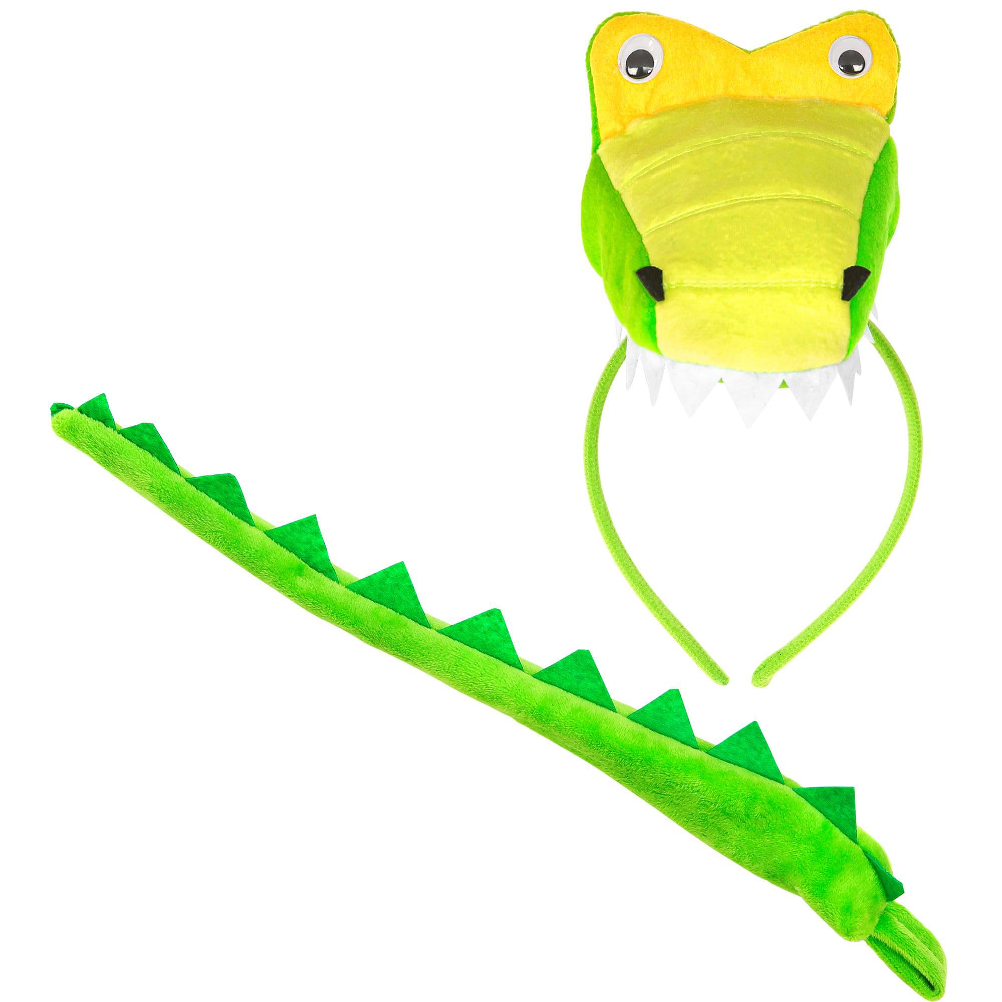 W WIDMANN MILANO Party Fashion - Crocodile Headpiece and Tail for Women, Animals, Forest, Nature, Carnival, Theme Parties