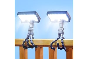 Thumok Solar Motion Lights Outdoor,600LM Motion Sensor Solar Light with Flexible Octopus Tripod,Dual Charging,Outdoor Sercurity Lights for Deck Fence, Garden,Camping,Patio (Black, 2)