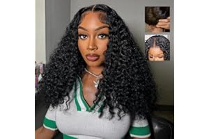 TAHIKIE 7x6 Burmese Curly Glueless Wigs Human Hair Pre Plucked Pre Cut 250% Density Drawstring Wig Human Hair 7x6 HD Lace Front Wigs Human Hair for Black Women Wear and Go Glueless Wig Natural Color 26inch