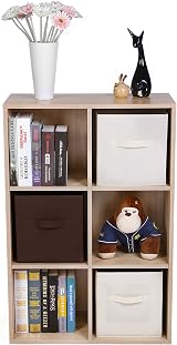 VASAGLE Bookcase 6 Compartment Shelf Oak LBC203H Standing Storage view 6