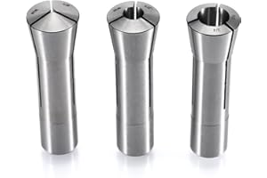 MACHALLY Precision R8 Collet Set, 3pcs, 1/8", 1/2", 3/4", Carbon Steel, Mill Collet Set, 0.0006" TIR, 7/16"-20 Thread, for Mi