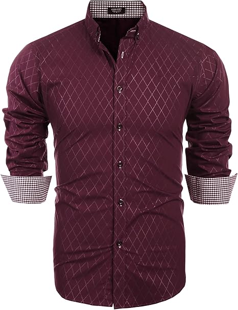slim fit button down collar shirt