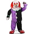 Fun Costumes Little Killer Clown with Knife Animatronic Decoration, Lifelike Step-pad Activated Clown Halloween Decoration