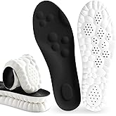 4D Cloud Insoles for Men Women,Memory Foam Super Soft, Relieve Foot Pain,Day-Long Comfort,Anti-Fatigue & Shock Absorption (Black, Men 9.5-10.5/Women 10.5-11.5)