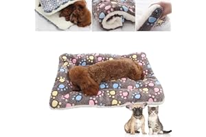 FETNHU Cozy Calming Cat Blanket, Cat Bed Self Heating Pet Pad, Ultra Soft and Warm Dog Cat Bed Mat Flannel Blanket, Dog Blankets for Indoor Cats, Warm Pet Mat in A Variety of Sizes to Fit Most Pets (D,L)