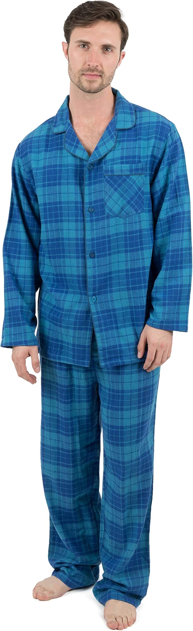 Leveret Flanell Pyjama Set Fur Herren 2 Teilig Weihnachtspyjama Set Grosse S Xxxl Amazon De Bekleidung