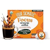Four Sigmatic Mushroom Coffee K-Cups | Organic Dark Roast Coffee with Lion’s Mane Mushroom Powder & Yacon | Focus & Immune Support | Vegan & Keto | Sustainable Pods | 24 Count