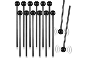 YESHONE 12 Pcs Glockenspiel Drum Mallets Percussion Xylophone Mallets 8.5 Inch Wood Baton Percussion Sticks Rubber Head with Storage Bag for Xylophone Glockenspiel Marimba Bell Chime