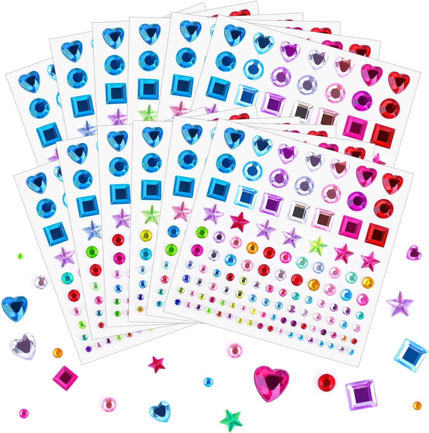 Self Adhesive Rhinestones Stickers, Selizo 1368Pcs Craft